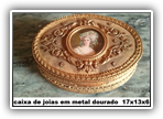 09 - caixa de joias em metal dourado com miniatura em marfim