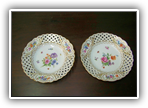12 - Par de pratos marca Meissen - Sec. XIX