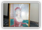 08 - retrato de Marie Antoinette sobre marfim (aprox. 15x12 cm) assinada. Moldura em bronze Luis XV